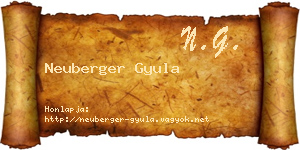 Neuberger Gyula névjegykártya